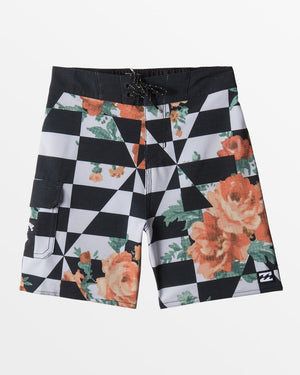 Billabong Boys Sundays Pro Boardshorts-Black White