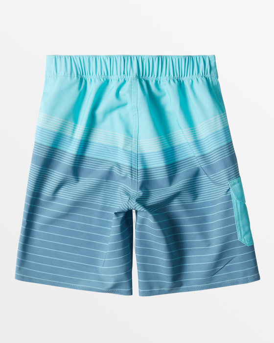 Billabong Boys All Day Heather Stripe Pro Boardshorts-Bay Blue