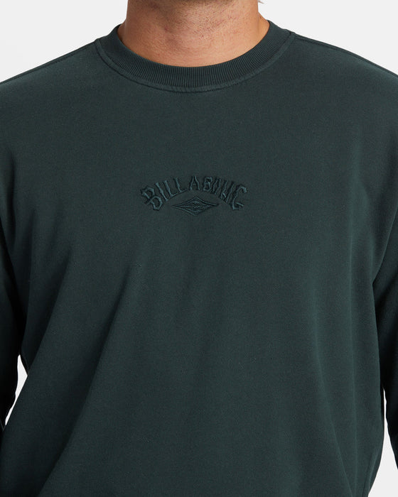 Billabong Wave Washed Crew Sweatshirt-Forest Green