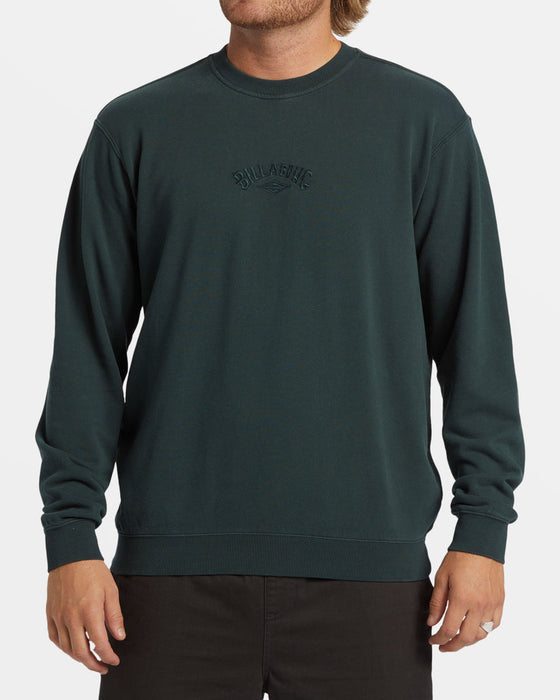 Billabong Wave Washed Crew Sweatshirt-Forest Green