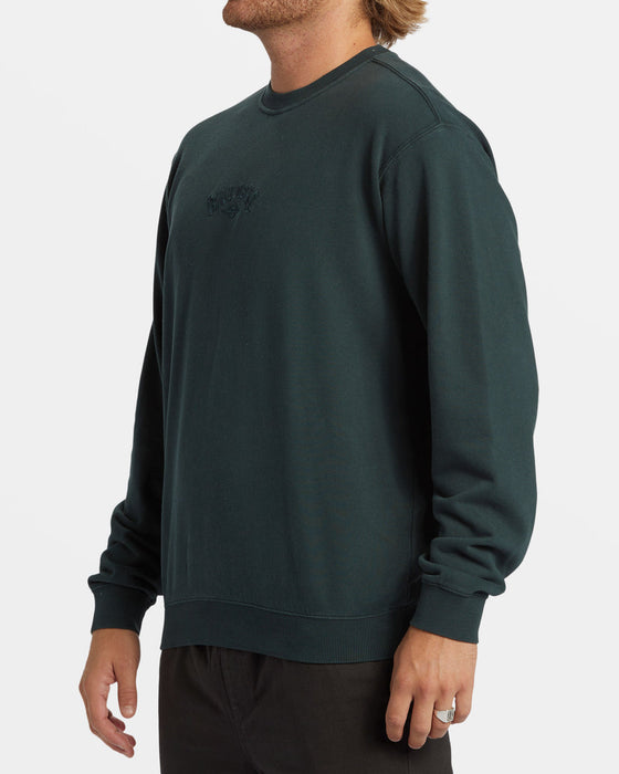 Billabong Wave Washed Crew Sweatshirt-Forest Green