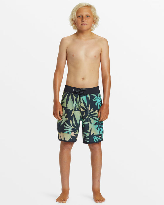 Quiksilver Youth Highline Scallop 17 Boardshorts-Dark Navy