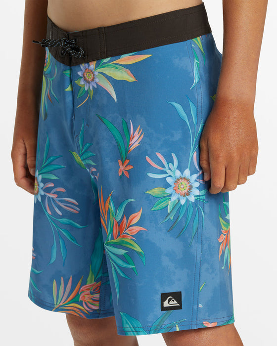 Quiksilver Youth Surfsilk Straight Leg 17 Boardshorts-Star Sapphire