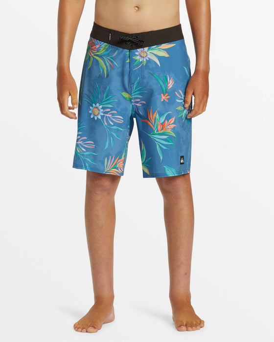 Quiksilver Youth Surfsilk Straight Leg 17 Boardshorts-Star Sapphire