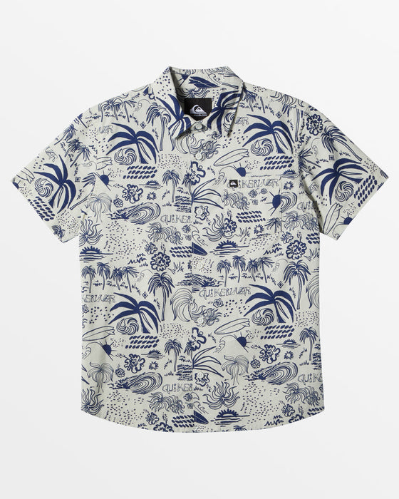 Quiksilver Youth Apero Flow Classic S/S Shirt-Silver Birch