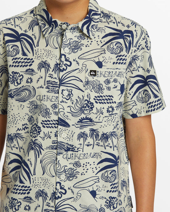 Quiksilver Youth Apero Flow Classic S/S Shirt-Silver Birch