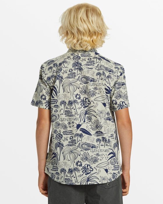 Quiksilver Youth Apero Flow Classic S/S Shirt-Silver Birch