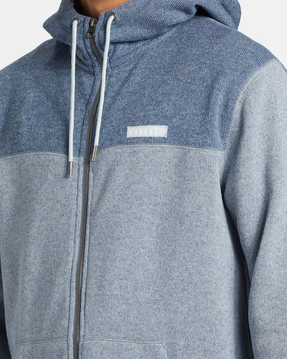 Quiksilver Keller Block Zip Hooded Sweatshirt-Ice Flow Heather