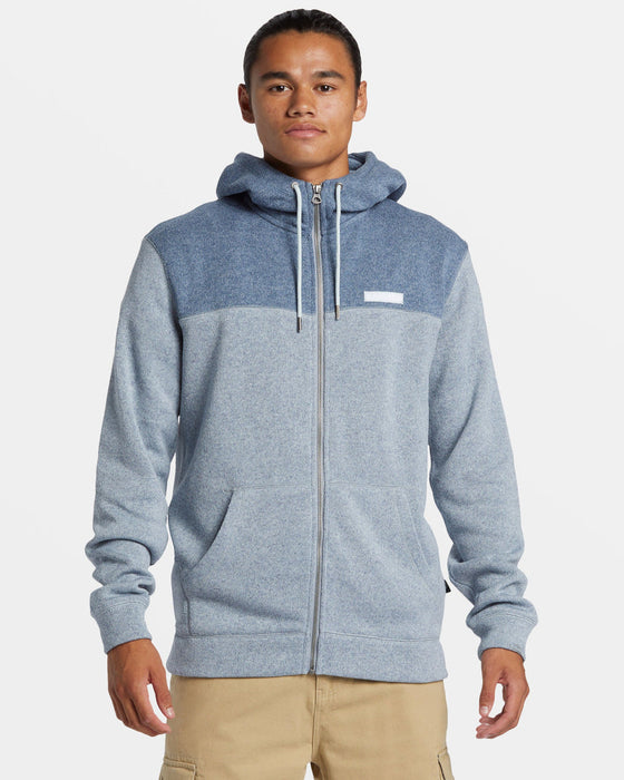 Quiksilver Keller Block Zip Hooded Sweatshirt-Ice Flow Heather