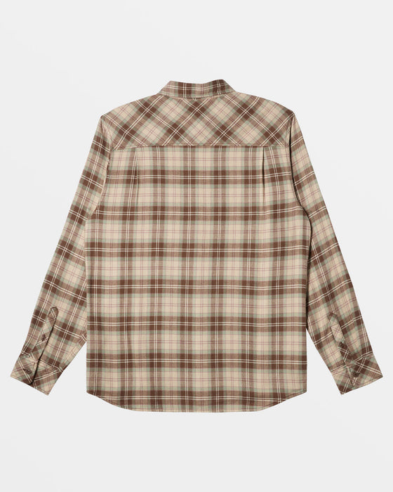 Quiksilver Ensign Classic Flannel L/S Shirt-Dark Brown