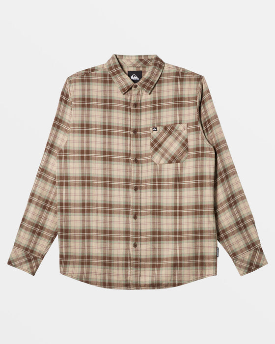 Quiksilver Ensign Classic Flannel L/S Shirt-Dark Brown