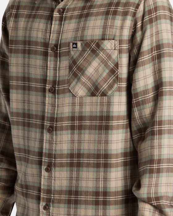 Quiksilver Ensign Classic Flannel L/S Shirt-Dark Brown