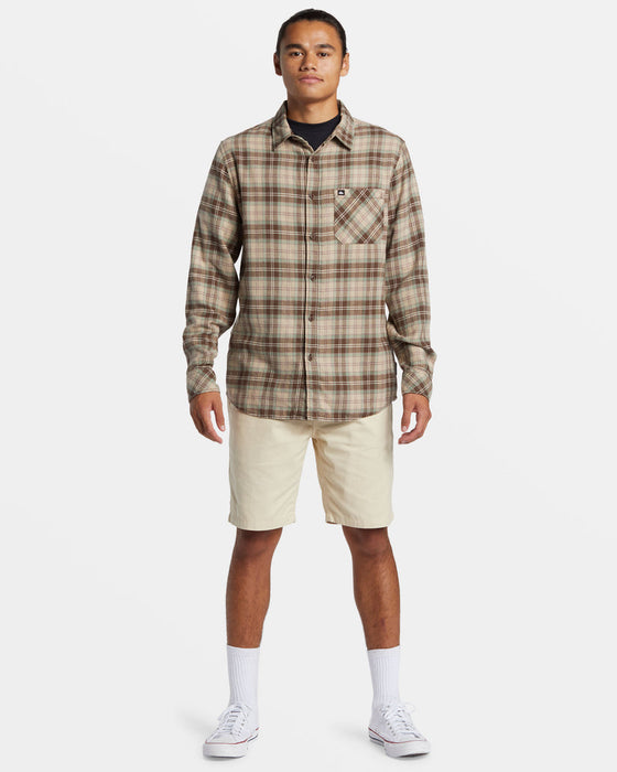 Quiksilver Ensign Classic Flannel L/S Shirt-Dark Brown