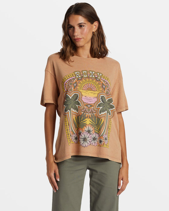 Roxy Morockin Tee-Camel