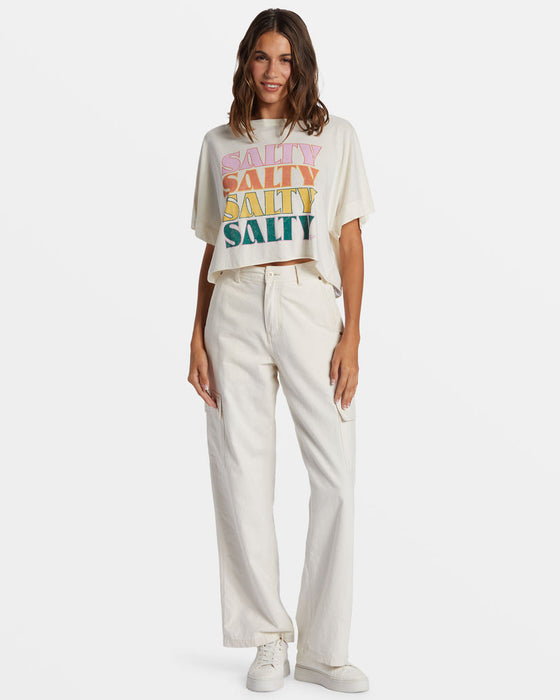 Roxy Salty Stack Tee-Egret