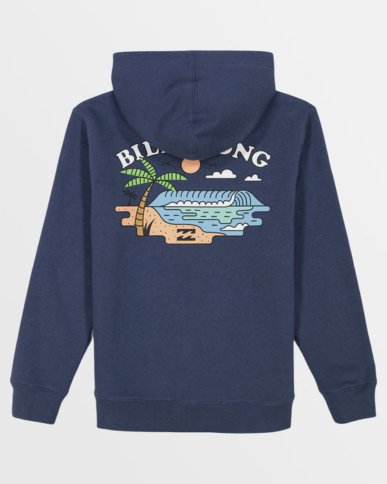 Billabong Little Boys' Shore Hooded Sweatshirt-Slate Blue