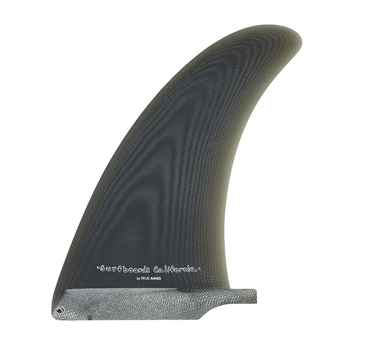 True Ames Beamish Storm Rider Fiberglass Single Fin-Smoke-7.75"