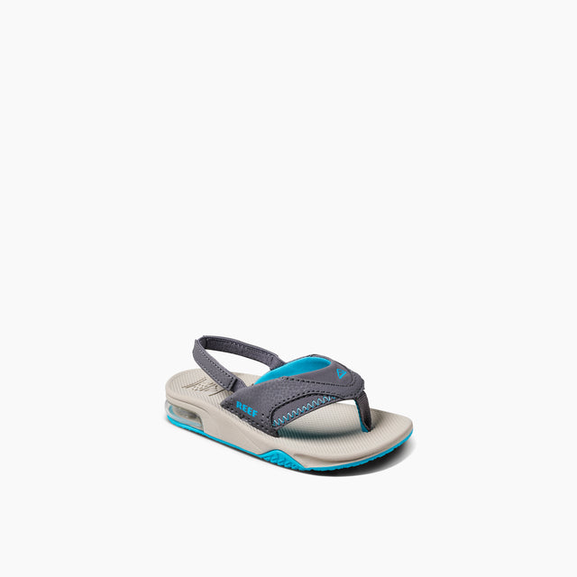 Reef Little Fanning Sandal-Grey/Aqua/Oak