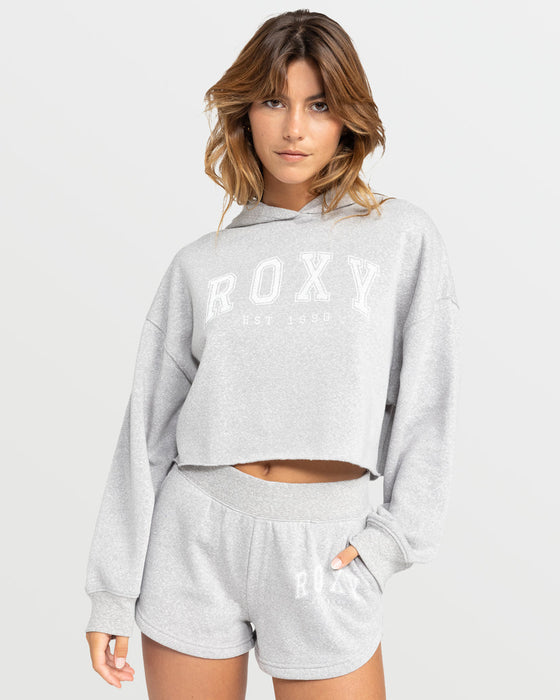 Roxy Afternoon Hike Crop Sweatshirt-Heritage Heather