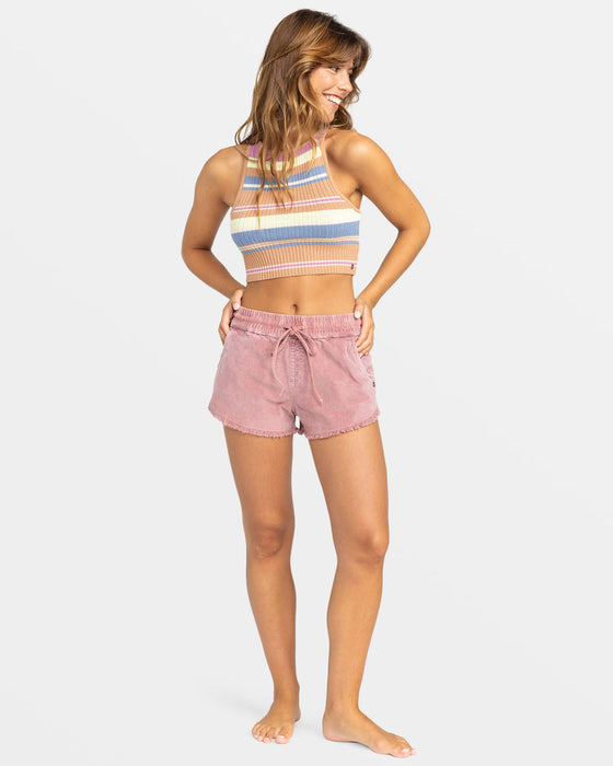 Roxy Scenic Route Cord Shorts-Mauve Orchid