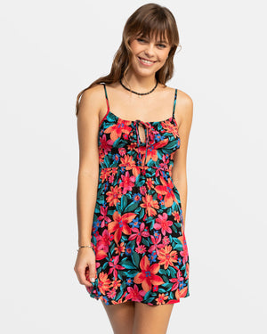 Roxy La Vida Mini Dress-Anthracite Floral Fiesta Big