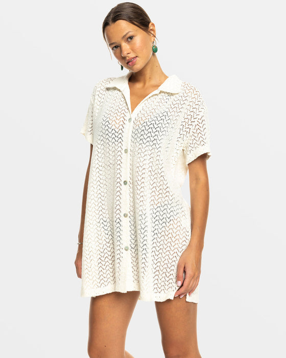 Roxy Dalia Beach Dress-Egret