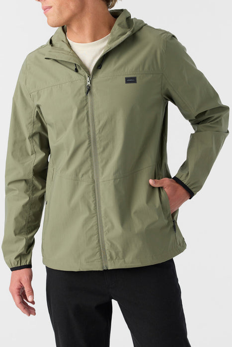 O'Neill TRVLR Windbreaker Stretch Jacket-Deep Lichen Green