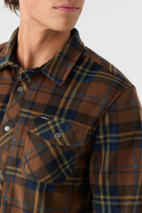 O'Neill Glacier Plaid Superfleece L/S Shirt-Carafe