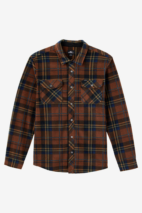 O'Neill Glacier Plaid Superfleece L/S Shirt-Carafe