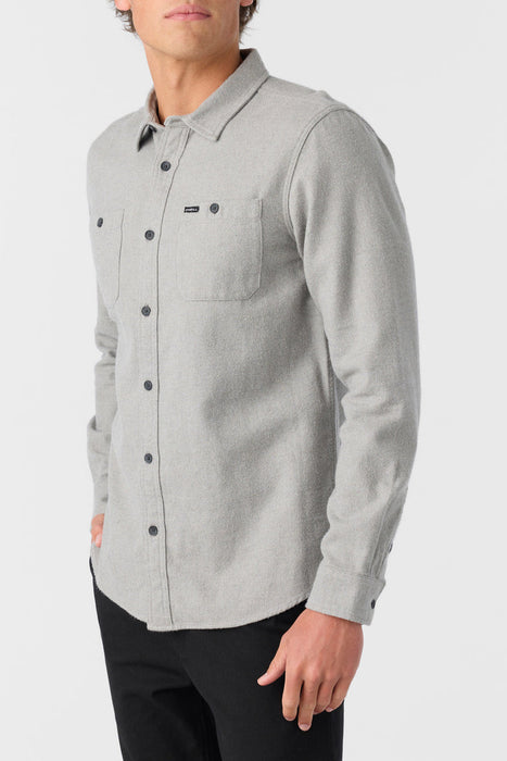 O'Neill Breakwater Solid  Flannel L/S Shirt-Light Grey