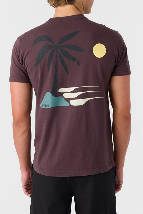 O'Neill Og Palm Island Tee-Raisin