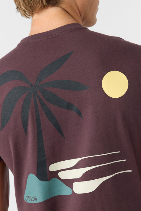 O'Neill Og Palm Island Tee-Raisin