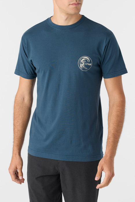 O'Neill Classic Circle Surfer Tee-Heather Navy