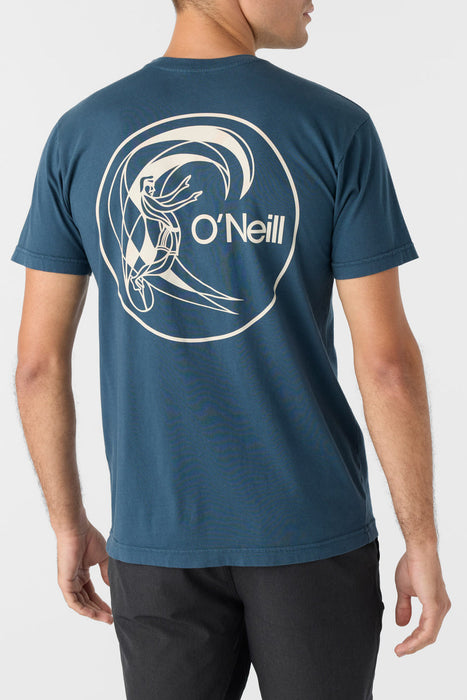 O'Neill Classic Circle Surfer Tee-Heather Navy