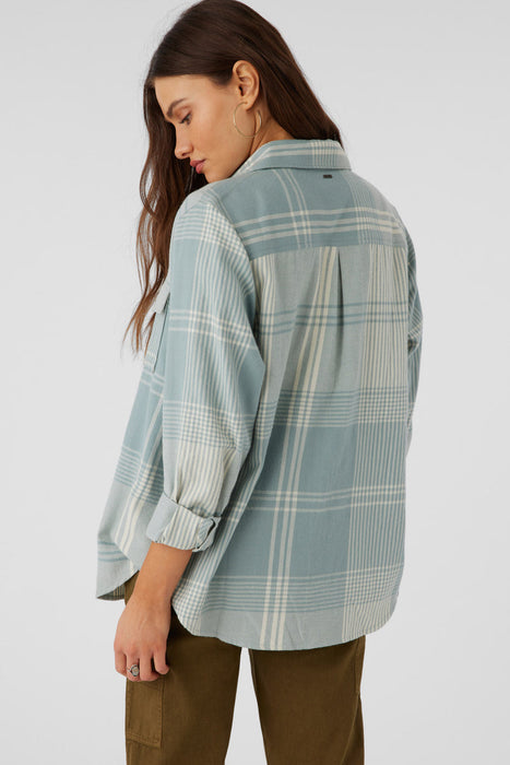 O'Neill Brooks Flannel L/S Shirt-Silver Blue