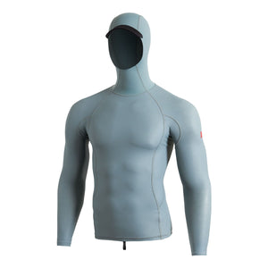 Florence Marine X Windshield Hooded L/S Rashguard-Light Sea Blue