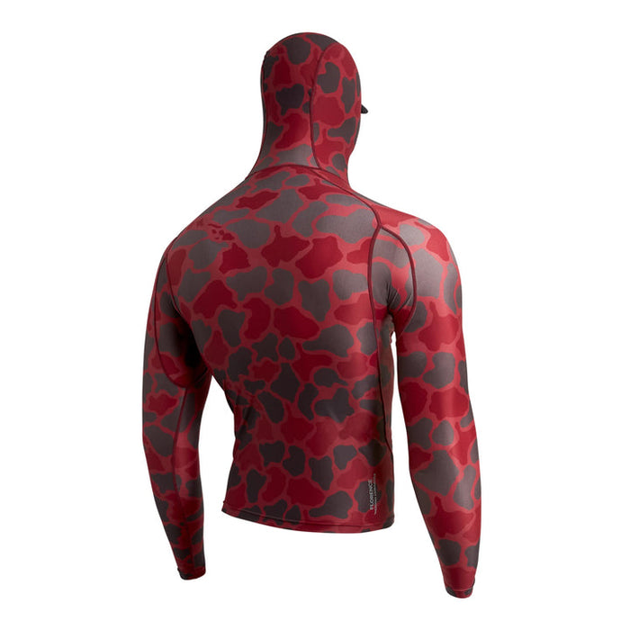 Florence Marine X Standard Issue Camo Hooded Rashguard-Maroon Camo