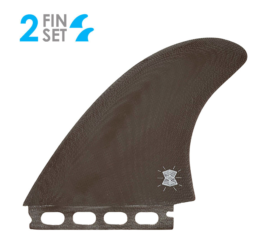 True Ames Alex Lopez Diamond Fiberglass Twin Fin Set-Brown