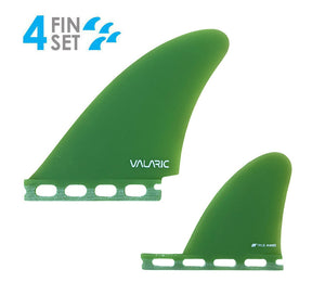 True Ames Valaric Solid Fiberglass Quad Fin Set-Green