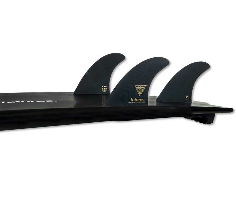 Futures Dark Arts Control Series Tri Fin Set-Black/Gold-Large