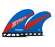 Futures Stretch Quad Honeycomb Quad Fin Set-Blue/Red-Medium