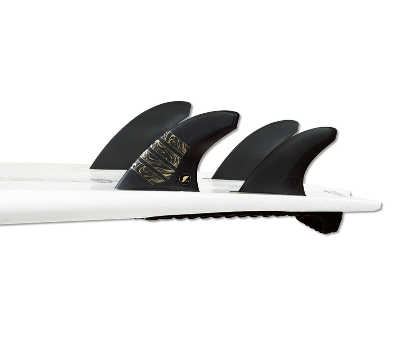 Futures Alpha Vector 3/2 Tri/Quad Fin Set-Carbon/Gold-Medium