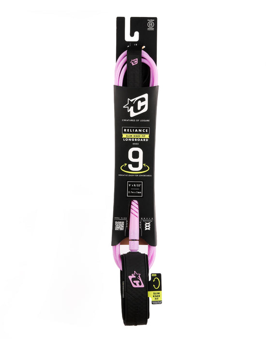 Creatures Reliance Longboard Knee Slim Fit Leash-Guava Black-9'0"