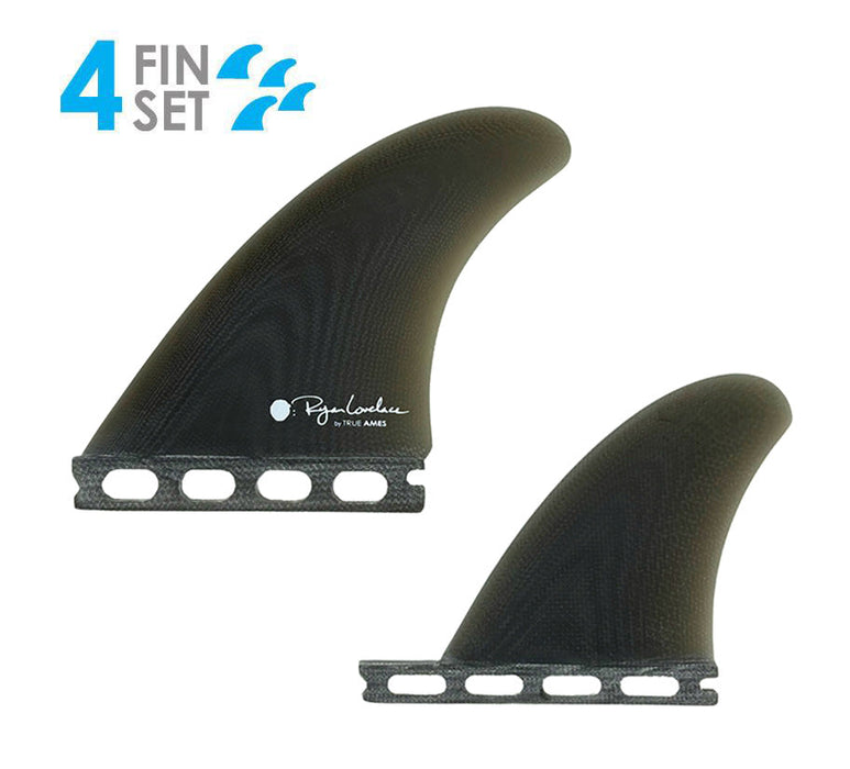 True Ames Lovelace Futures Fiberglass Quad Fin Set-Smoke