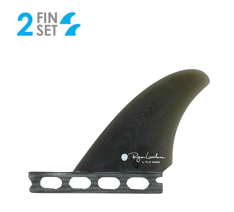 True Ames Lovelace Side Bites Fiberglass Fin Set-Smoke