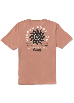 Vissla Spins Organic Tee-Papaya