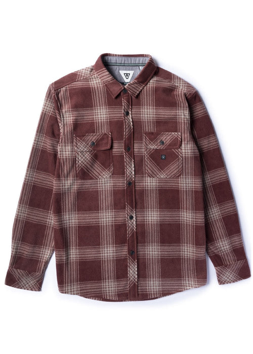 Vissla Eco-zy Polar Flannel L/S Shirt-Fired Brick