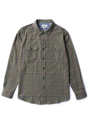 Vissla Central Coast Eco Flannel L/S Shirt-Dark Olive