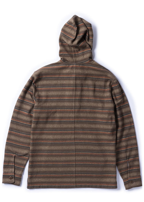 Vissla Descanso Eco Hooded Popover L/S Shirt-Dark Earth