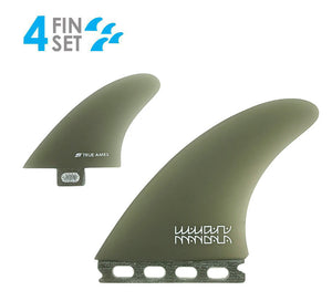 True Ames Mandala FCS/Futures Fiberglass Twinzer Fin Set-Smoke